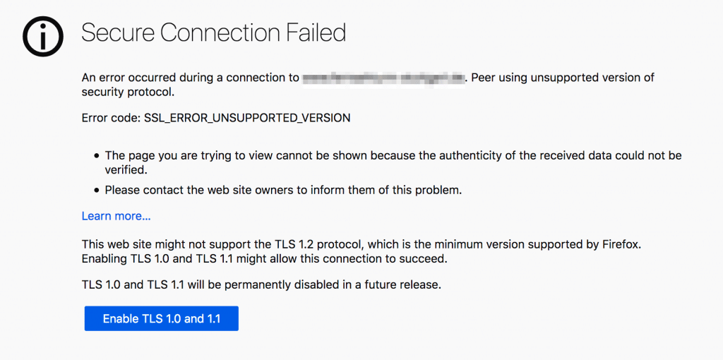 Deprecating TLS 1.1