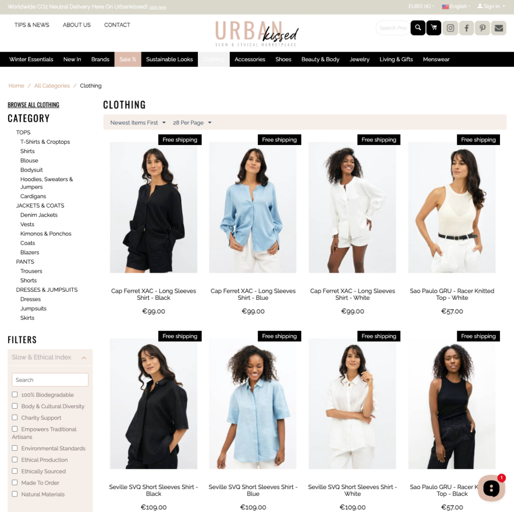 Urbankissed, an online destination for sustainable and ethical fashion