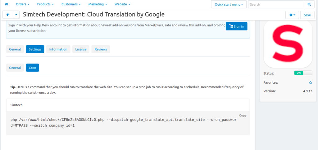 Cloud translation via CRON