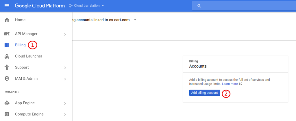 How to create billing account in Google Cloud