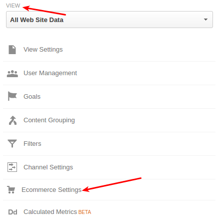 Enhanced Ecommerce Settings in GA