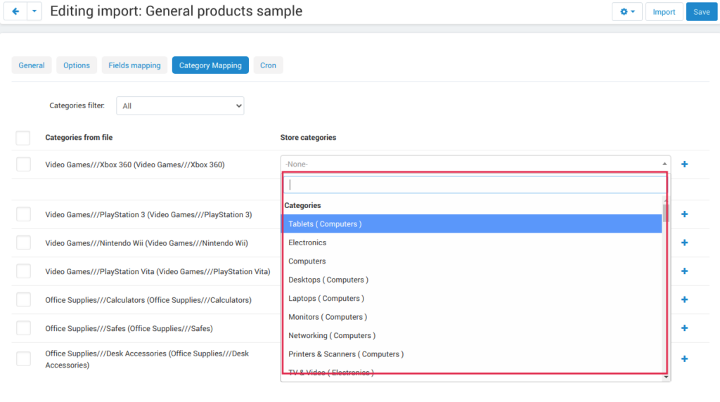 XML and CSV Import