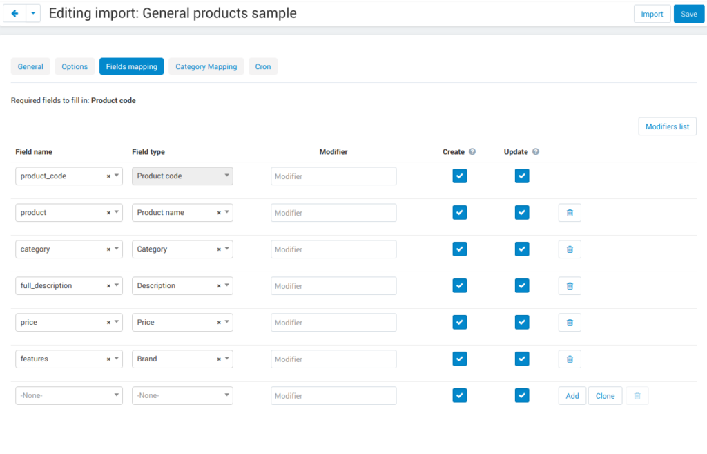 XML and CSV Import