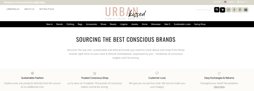  Our client Urbankissed is focused on sustainability  