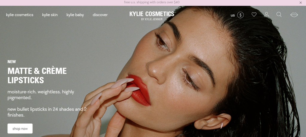 Kylie Cosmetics uses Shopify Plus for eCommerce features