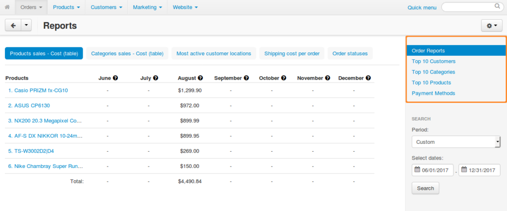 CS-Cart Multi-Vendor Reports